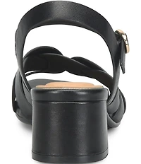 Sofft Lindsey Leather Block Heel Sandals