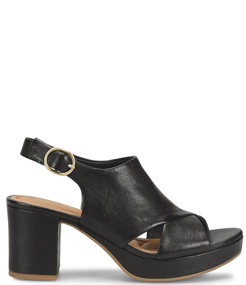 Sofft Liv Leather Block Platform Heels