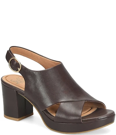 Sofft Liv Leather Block Platform Heels