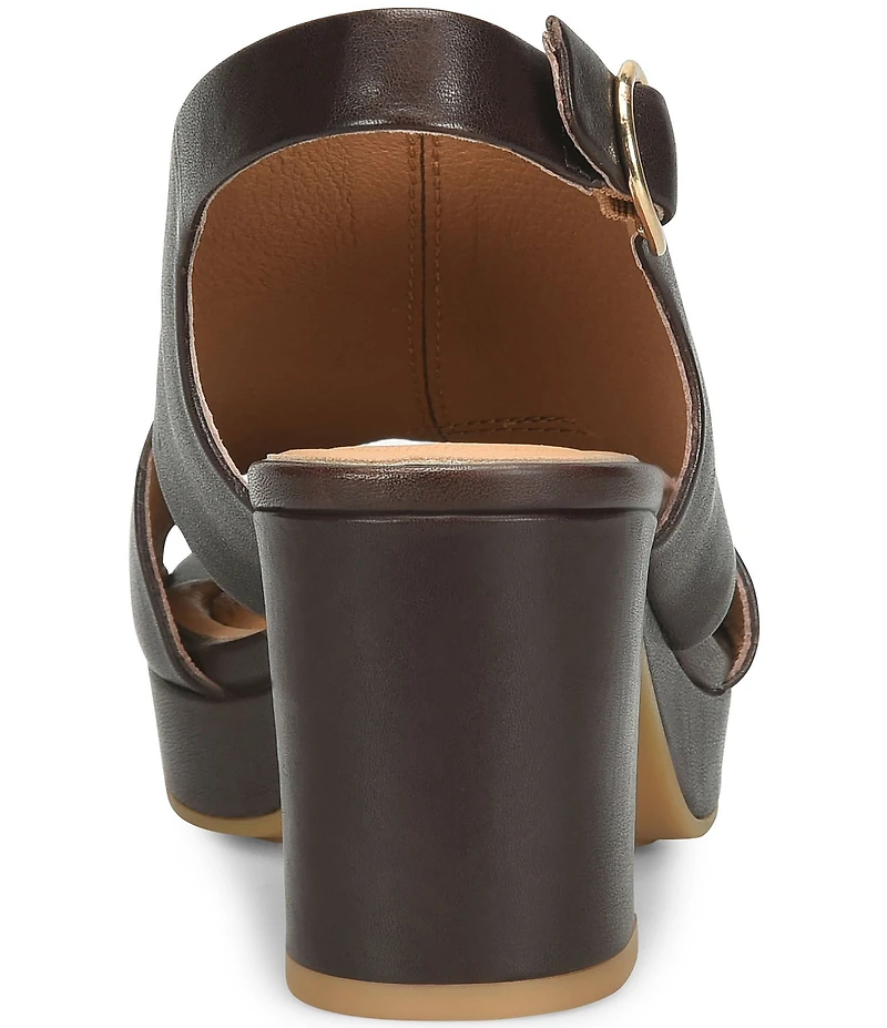 Sofft Liv Leather Block Platform Heels
