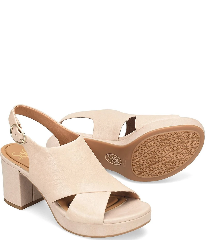Sofft Liv Leather Block Platform Heels