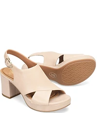 Sofft Liv Leather Block Platform Heels