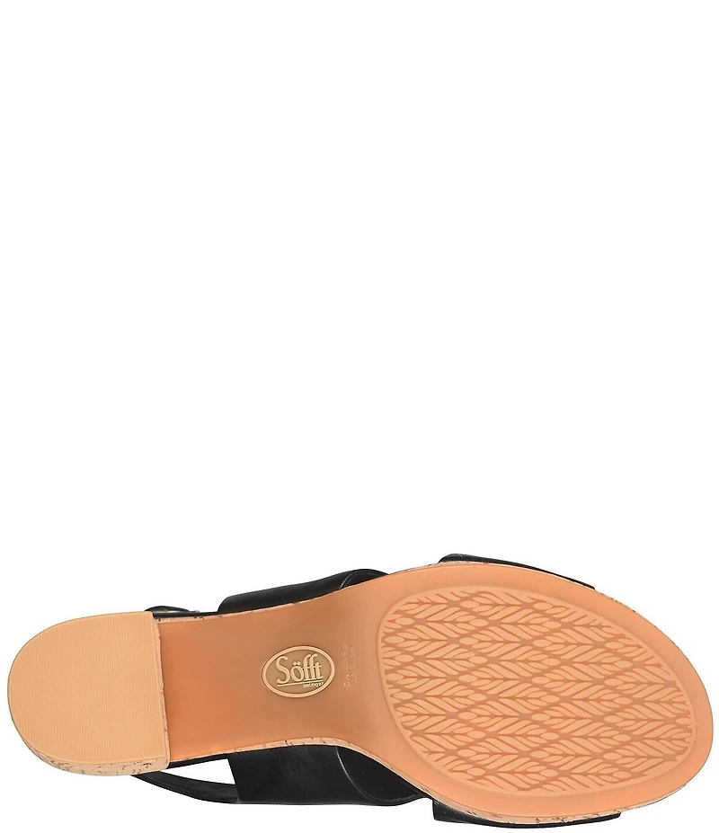 Sofft Liv Metallic Leather Slingback Cork Heel Sandals