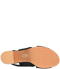 Sofft Liv Metallic Leather Slingback Cork Heel Sandals