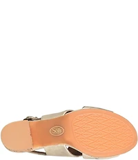 Sofft Liv Metallic Leather Slingback Cork Heel Sandals
