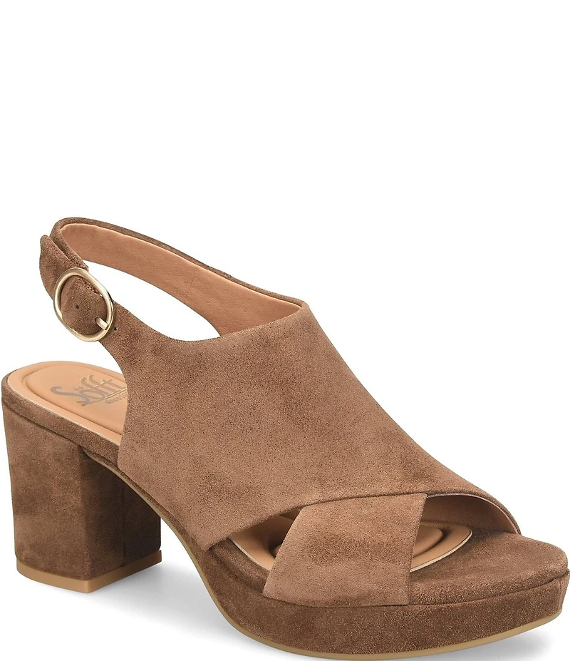Sofft Liv Suede Block Platform Heels