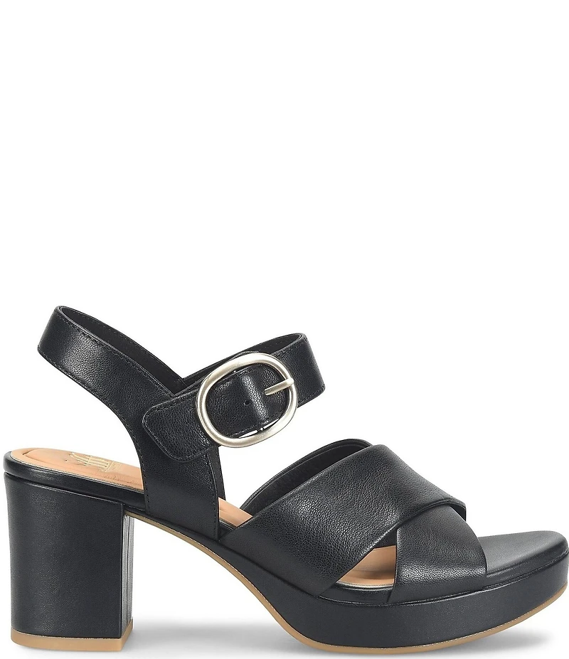 Sofft Lizzie Leather Platform Dress Sandals