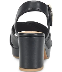 Sofft Lizzie Leather Platform Dress Sandals