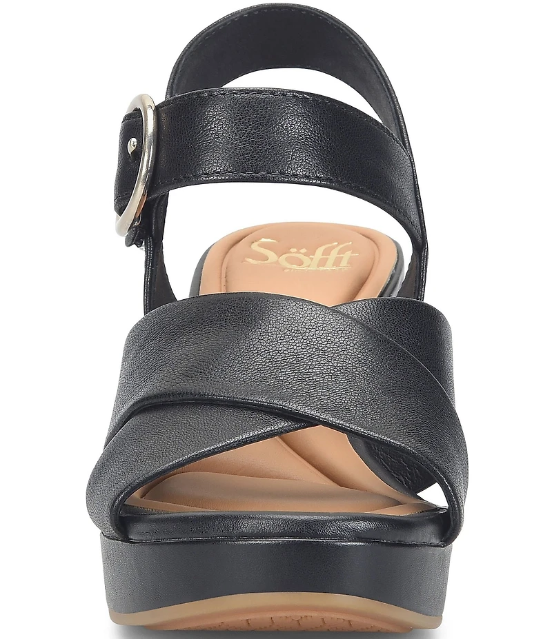 Sofft Lizzie Leather Platform Dress Sandals