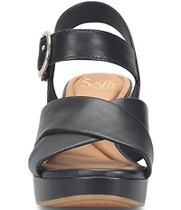 Sofft Lizzie Leather Platform Dress Sandals