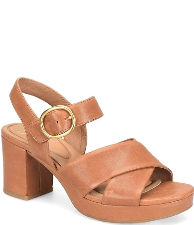 Sofft Lizzie Leather Platform Dress Sandals
