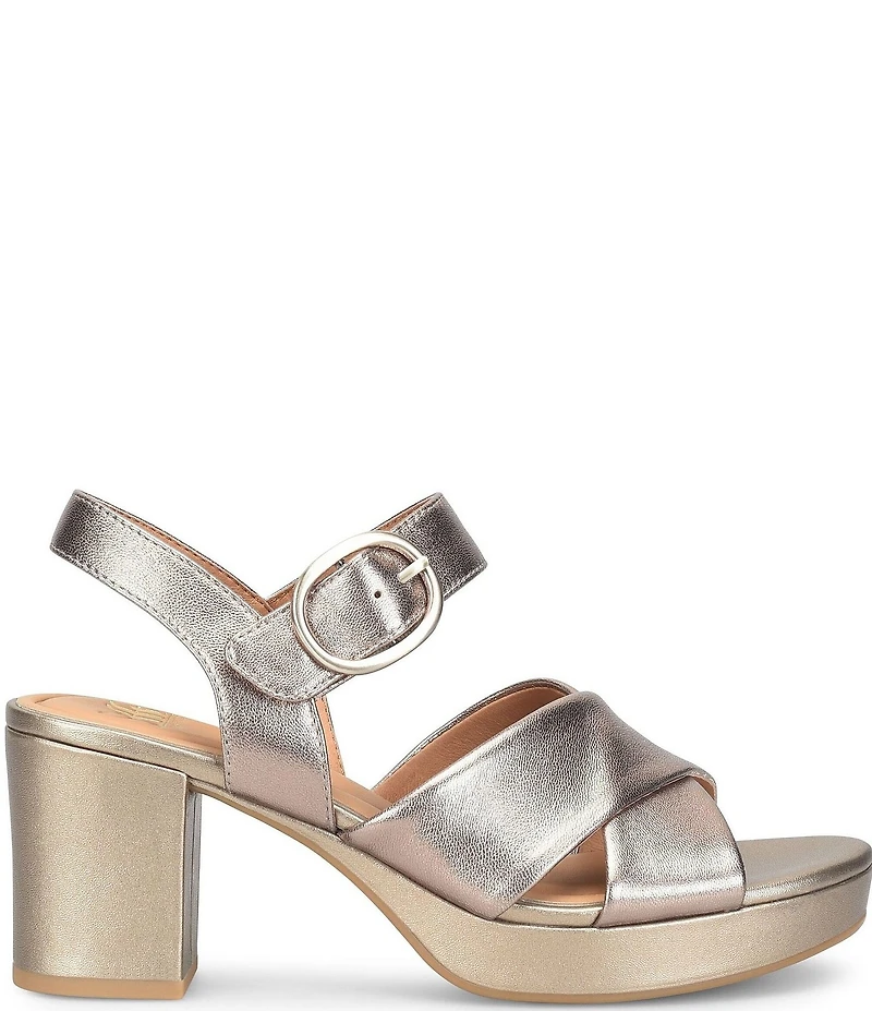 Sofft Lizzie Leather Platform Dress Sandals