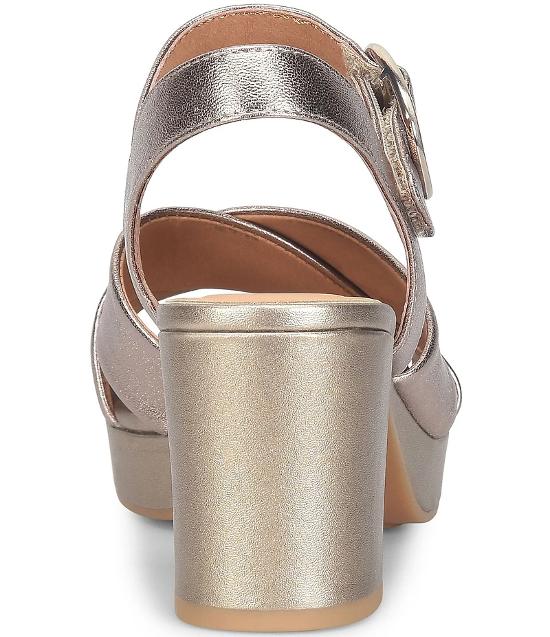 Sofft Lizzie Leather Platform Dress Sandals