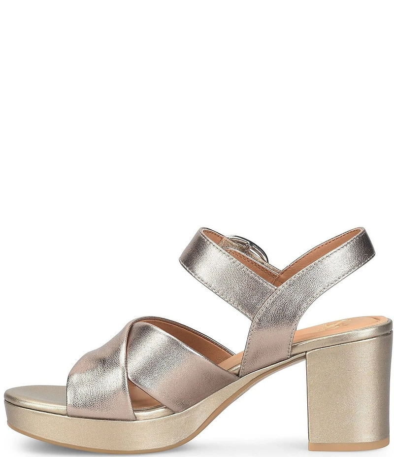 Sofft Lizzie Leather Platform Dress Sandals