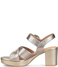 Sofft Lizzie Leather Platform Dress Sandals