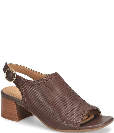 Sofft Lois Embossed Leather Slingback Heel Sandals