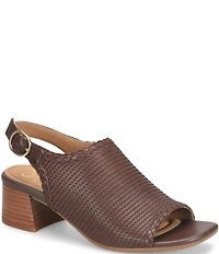 Sofft Lois Embossed Leather Slingback Heel Sandals