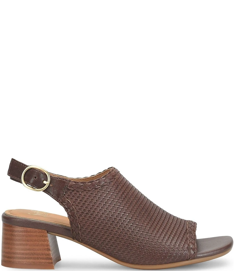 Sofft Lois Embossed Leather Slingback Heel Sandals