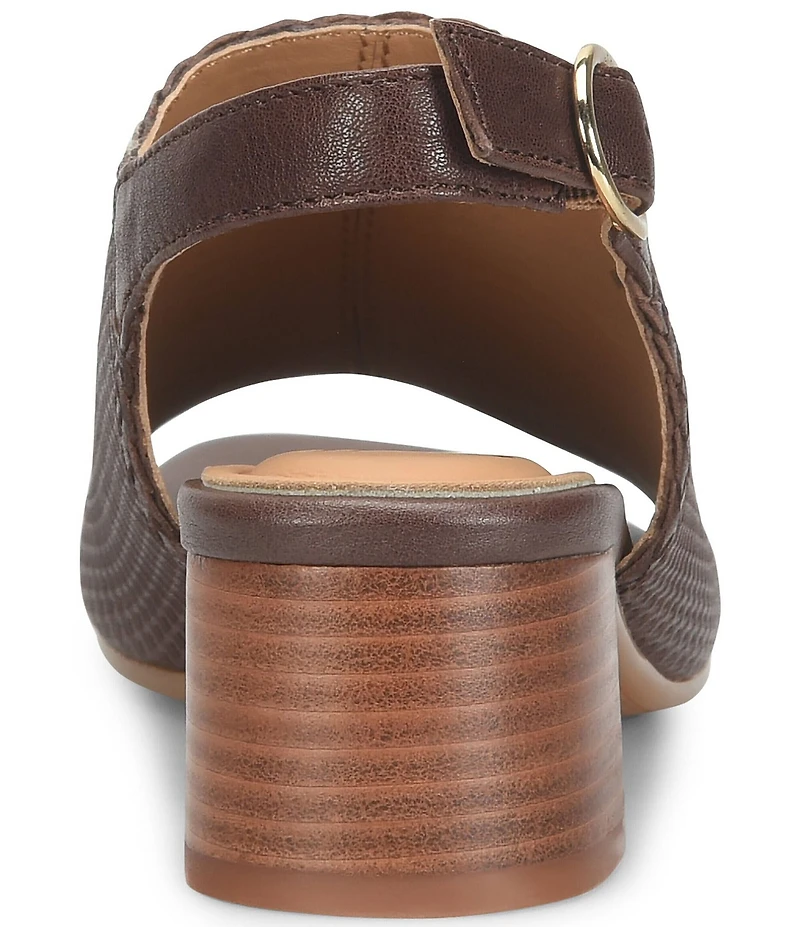 Sofft Lois Embossed Leather Slingback Heel Sandals