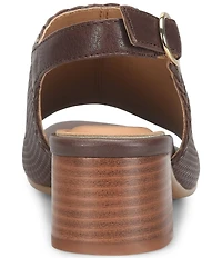 Sofft Lois Embossed Leather Slingback Heel Sandals