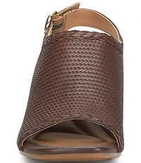 Sofft Lois Embossed Leather Slingback Heel Sandals