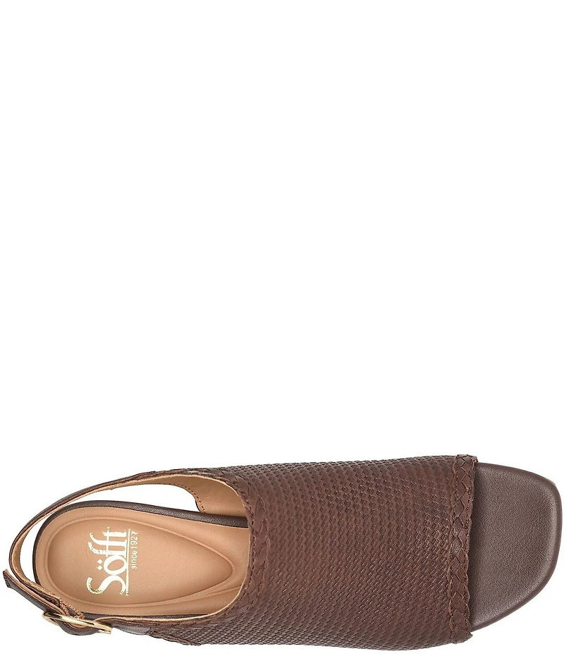 Sofft Lois Embossed Leather Slingback Heel Sandals