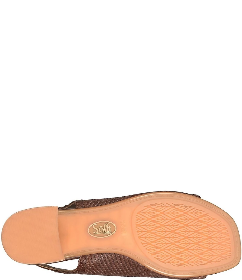 Sofft Lois Embossed Leather Slingback Heel Sandals