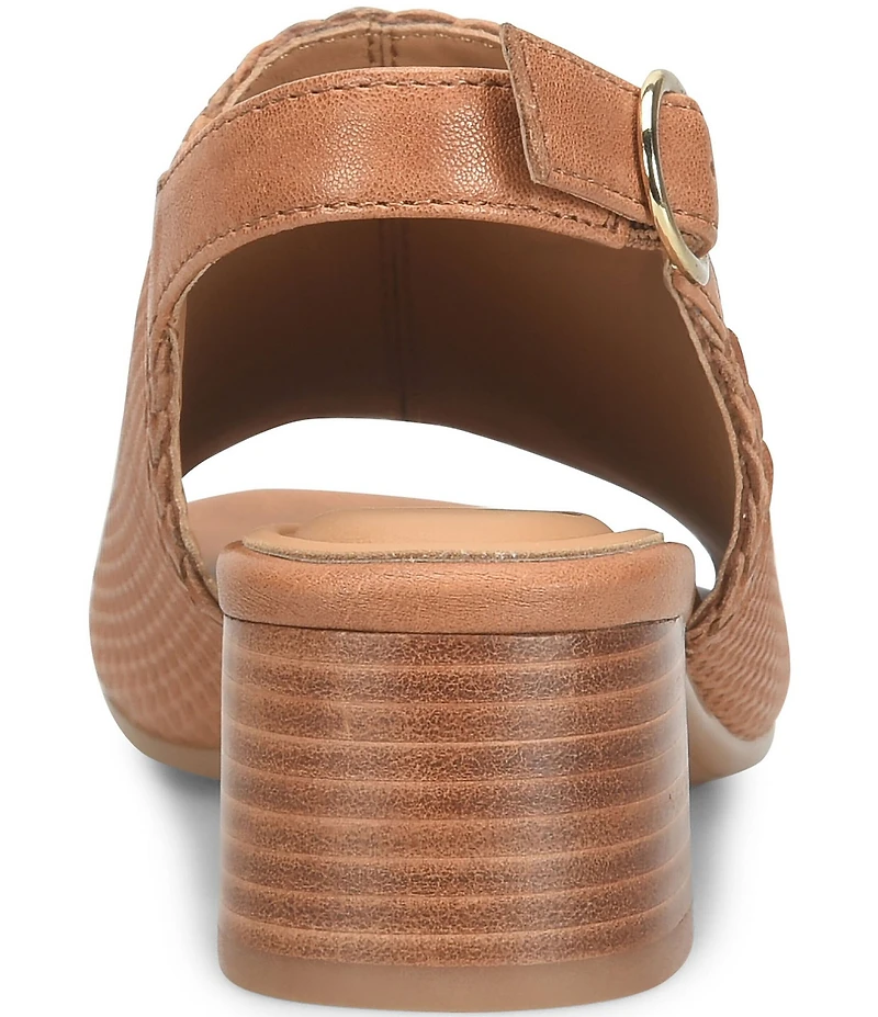 Sofft Lois Embossed Leather Slingback Heel Sandals