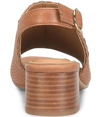 Sofft Lois Embossed Leather Slingback Heel Sandals