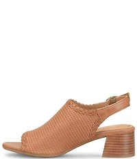 Sofft Lois Embossed Leather Slingback Heel Sandals