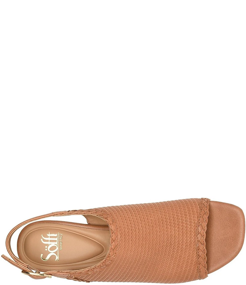Sofft Lois Embossed Leather Slingback Heel Sandals