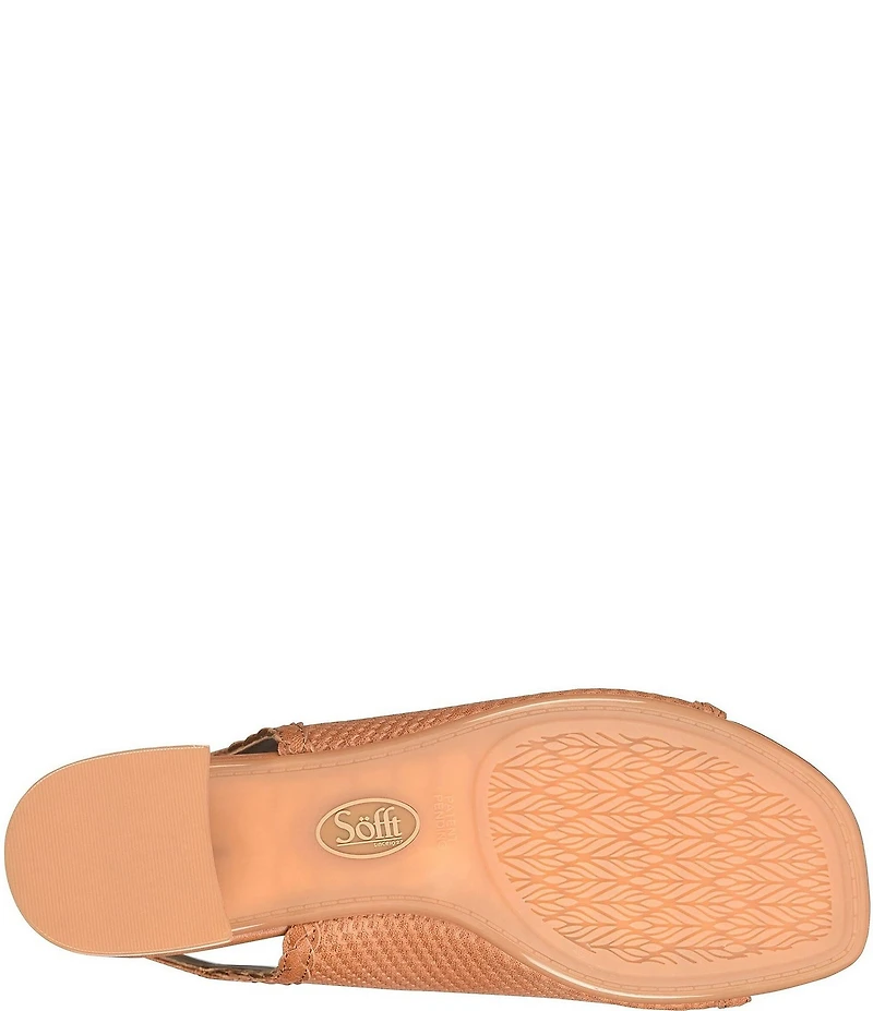 Sofft Lois Embossed Leather Slingback Heel Sandals