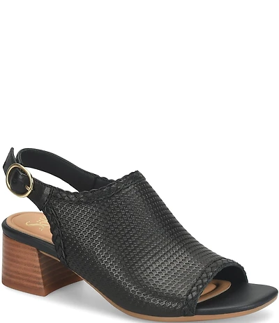 Sofft Lois Embossed Leather Slingback Heel Sandals