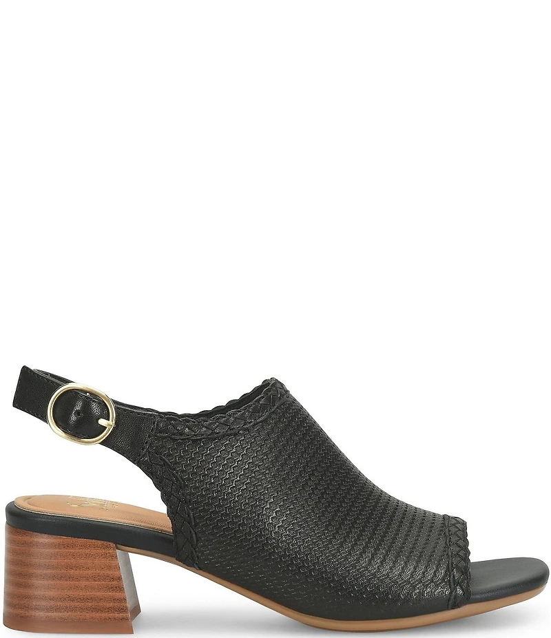 Sofft Lois Embossed Leather Slingback Heel Sandals
