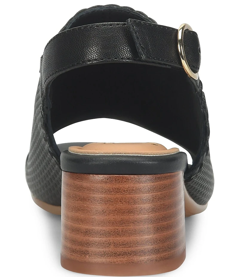 Sofft Lois Embossed Leather Slingback Heel Sandals