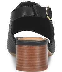 Sofft Lois Embossed Leather Slingback Heel Sandals