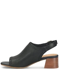 Sofft Lois Embossed Leather Slingback Heel Sandals