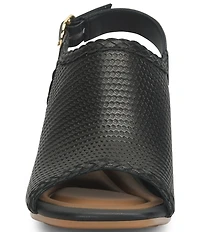 Sofft Lois Embossed Leather Slingback Heel Sandals