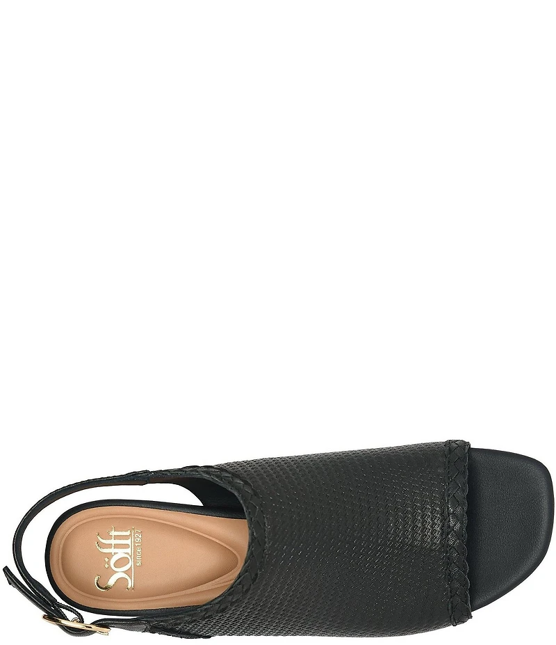 Sofft Lois Embossed Leather Slingback Heel Sandals