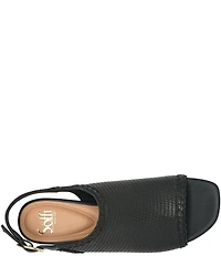 Sofft Lois Embossed Leather Slingback Heel Sandals