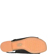 Sofft Lois Embossed Leather Slingback Heel Sandals