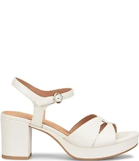 Sofft Lucille Leather Ankle Wrap Platform Sandals