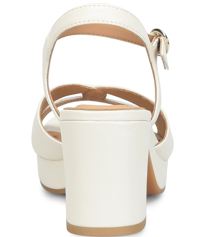 Sofft Lucille Leather Ankle Wrap Platform Sandals