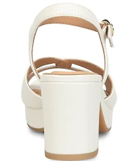 Sofft Lucille Leather Ankle Wrap Platform Sandals