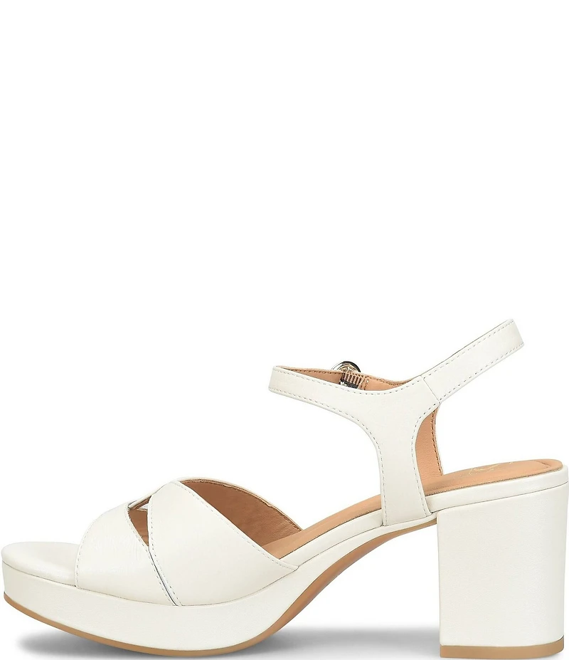 Sofft Lucille Leather Ankle Wrap Platform Sandals