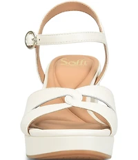 Sofft Lucille Leather Ankle Wrap Platform Sandals
