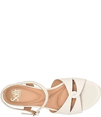 Sofft Lucille Leather Ankle Wrap Platform Sandals