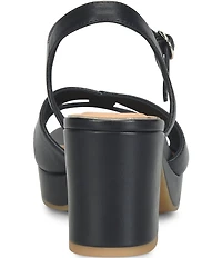 Sofft Lucille Leather Ankle Wrap Platform Sandals