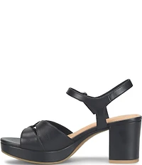 Sofft Lucille Leather Ankle Wrap Platform Sandals