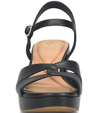 Sofft Lucille Leather Ankle Wrap Platform Sandals